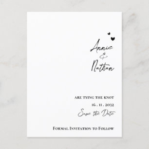 Carte Postale Faire-part Élégant minimaliste script Lier le Mariage de noeu