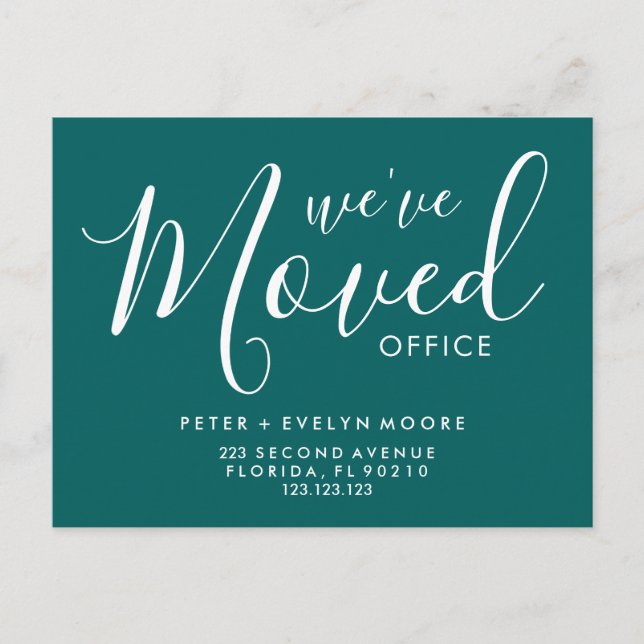 Carte Postale Faire-part elegant moved office business (Devant)