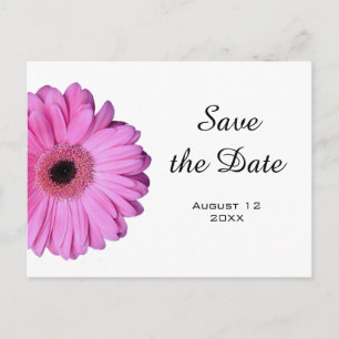 Carte Postale Faire-part Élégant romantique rose Gerbera Daisy