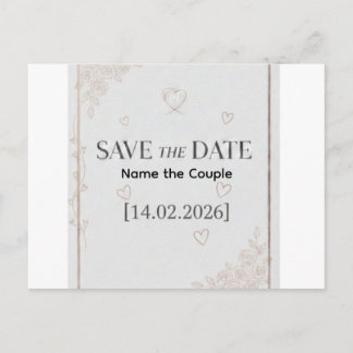 Carte Postale Faire-part Elegant Rose Gold Save the Date Announcement Postc