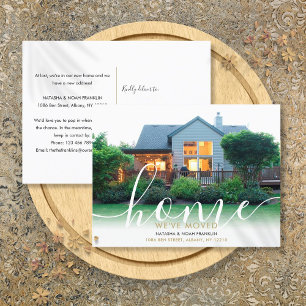 Carte Postale Faire-part Élégant Script Nouveau Home Photo Nous avons démén