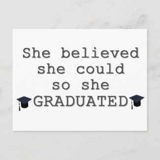 Carte Postale Faire-part Elle a cru qu'elle pourrait réussir son diplôme