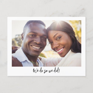 Carte Postale Faire-part Elopement photo minimaliste simple de script moder