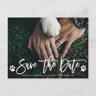 Carte Postale Faire-part Empreintes de pattes Mariage Enregistrer la date P