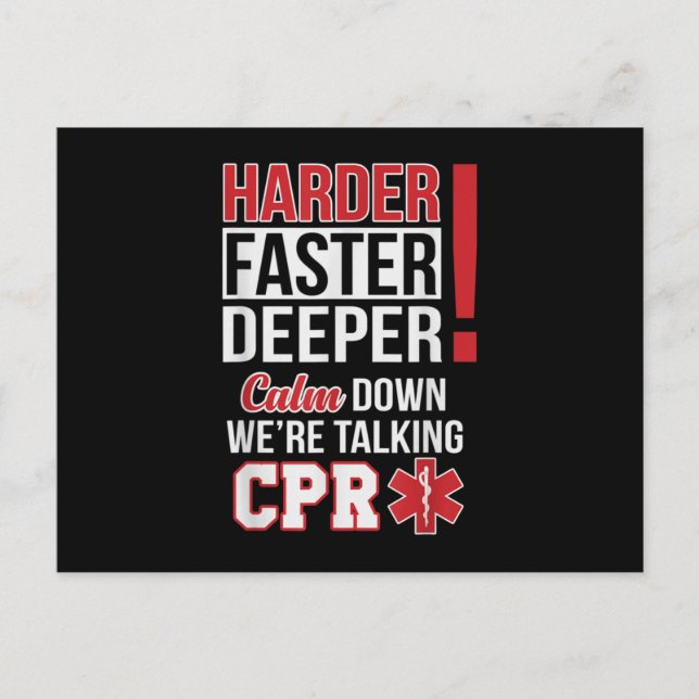 Carte Postale Faire-part EMS Faster Deeper CPR EMT Swissmedic Nurse (Devant)