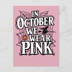 Carte Postale Faire-part En Octobre Nous Portons Une Sorcière D'Halloween R