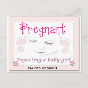 Carte Postale Faire-part Enceinte avec Addison