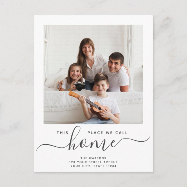 Carte Postale Faire-part Endroit que nous appelons Accueil Écriture Moderne (Devant)