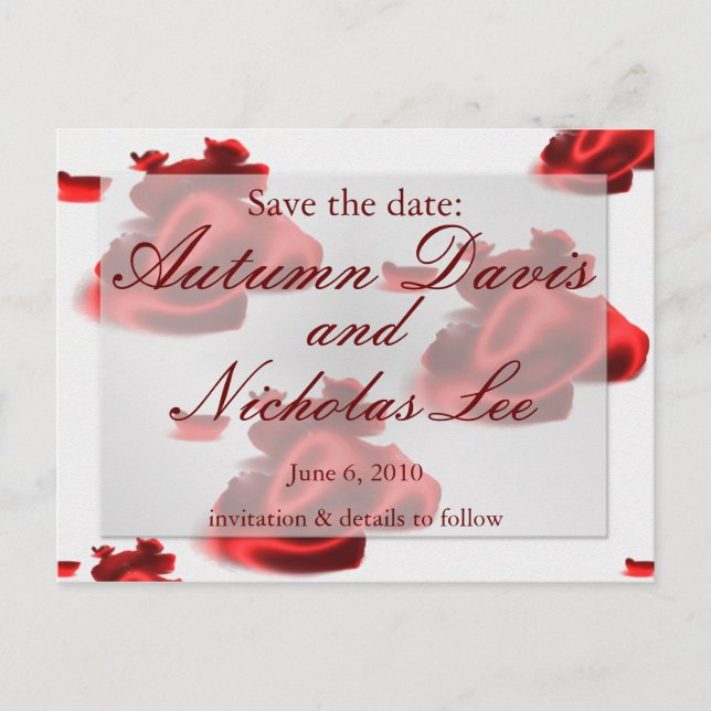 Carte Postale Faire-part Enregistrer la date :... (Devant)