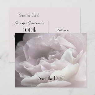 Carte Postale Faire-part Enregistrer la date 100e Anniversaire Rose Pétales