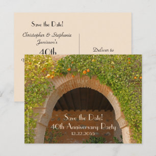 Carte Postale Faire-part Enregistrer la date 40e anniversaire du Mariage Fa