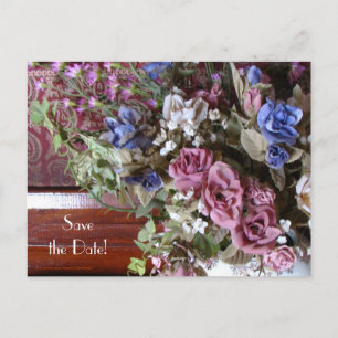 Carte Postale Faire-part Enregistrer la date 60e anniversaire Fleurs Vintag