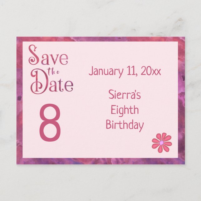 Carte Postale Faire-part Enregistrer la date 8ème anniversaire pour une fil (Devant)