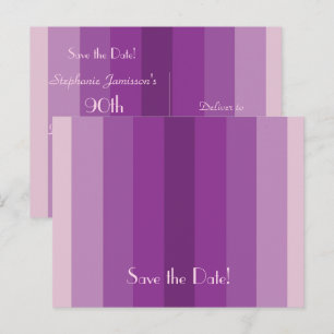 Carte Postale Faire-part Enregistrer la date 90e fête d'anniversaire, Purpl
