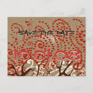 Carte Postale Faire-part Enregistrer la date - Arbres avec des perruques de
