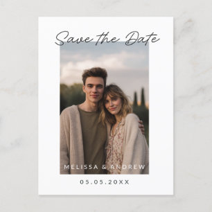Carte Postale Faire-part Enregistrer la date au minimum avec écriture par s