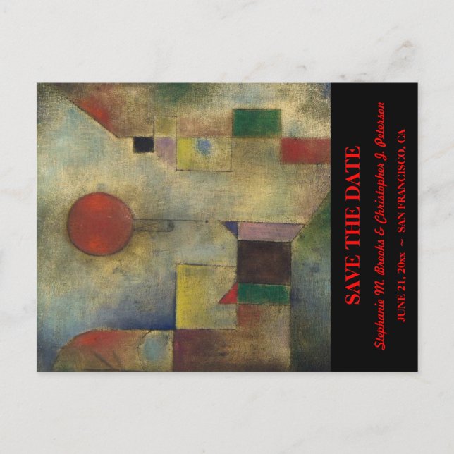 Carte Postale Faire-part Enregistrer la date avec "Red Balloon" / Site Web (Devant)