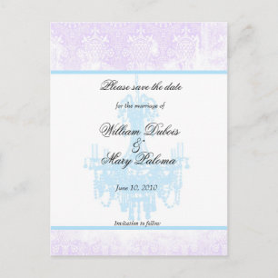 Carte Postale Faire-part Enregistrer la date Chandelier Marie Antoinette