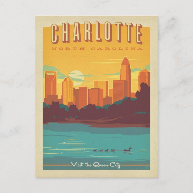 Carte Postale Faire-part Enregistrer la date - Charlotte, NC (Devant)