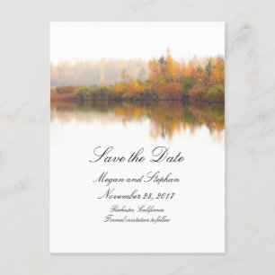Carte Postale Faire-part Enregistrer la date d'automne rustique