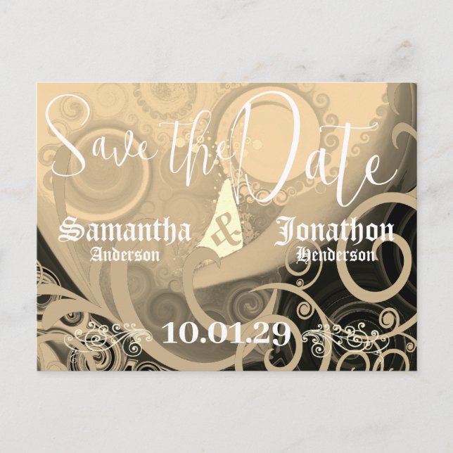 Carte Postale Faire-part Enregistrer La Date Élégante Cala Lily (Devant)