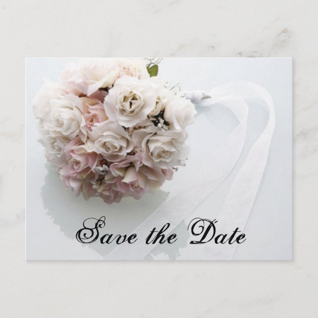 Carte Postale Faire-part Enregistrer la date - Fleurs de mariage (Devant)