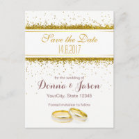 Enregistrer la date Gold Parties scintillant annea