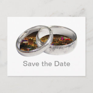 Carte Postale Faire-part Enregistrer la date Las Vegas "Bride & Groom Bands