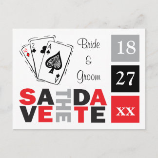 Carte Postale Faire-part Enregistrer La Date Las Vegas Mariage Casino Maria