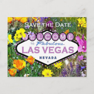 Carte Postale Faire-part ENREGISTRER LA DATE Las Vegas Postcard Floral