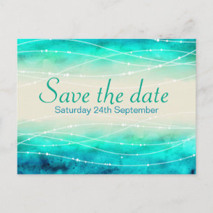 Carte Postale Faire-part Enregistrer la date mariage de la mer scintillante