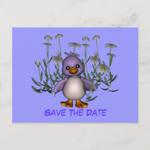 Carte Postale Faire-part Enregistrer la date mignonne Bird Daisy Flowers Ca