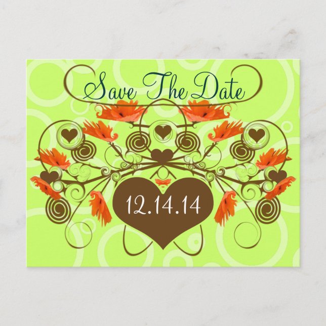 Carte Postale Faire-part Enregistrer la date -Pépites avec une bordure (Devant)