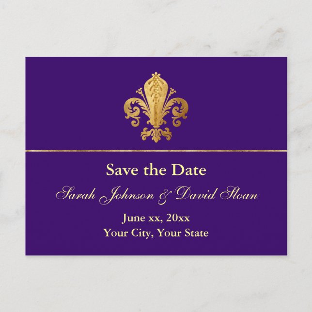 Carte Postale Faire-part Enregistrer la date personnalisable (Devant)