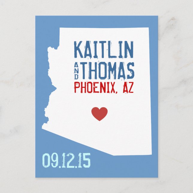 Carte Postale Faire-part Enregistrer la date - Personnalisable - Arizona (Devant)