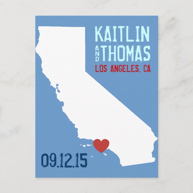 Carte Postale Faire-part Enregistrer la date - Personnalisable - Californie (Devant)
