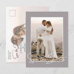 Carte Postale Faire-part Enregistrer La Date Photo Chic Stylish Mariage Ann