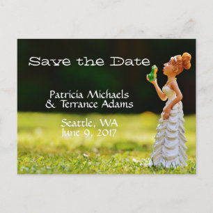 Carte Postale Faire-part Enregistrer la date Princesse Frog