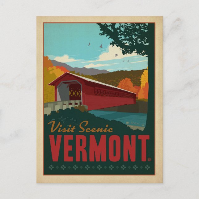 Carte Postale Faire-part Enregistrer la date -Visiter le Vermont Pittoresqu (Devant)