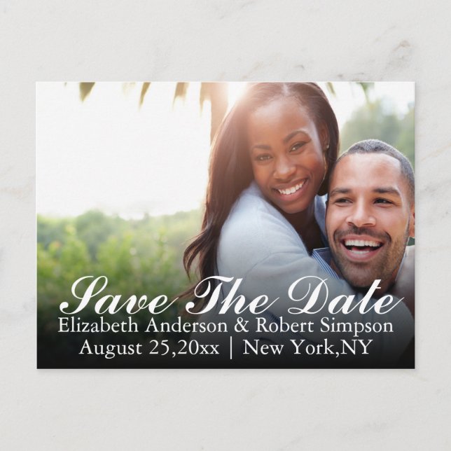 Carte Postale Faire-part Enregistrer la photo Date simple (Devant)