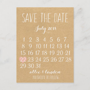 Carte Postale Faire-part Enregistrer le calendrier des dates