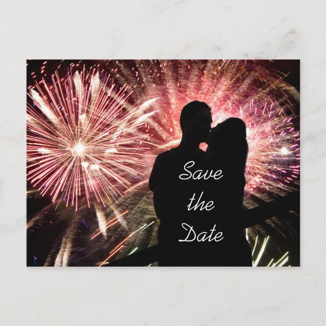 Carte Postale Faire-part Enregistrer le Mariage Fiançailles de date (Devant)