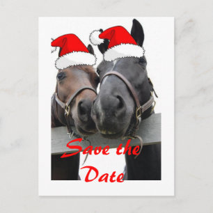 Carte Postale Faire-part Enregistrer les chevaux de la date/Noël