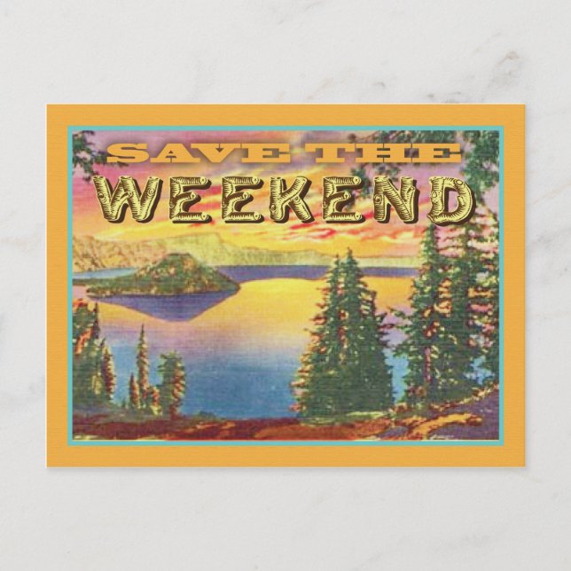Carte Postale Faire-part Enregistrez la date du week-end (Devant)