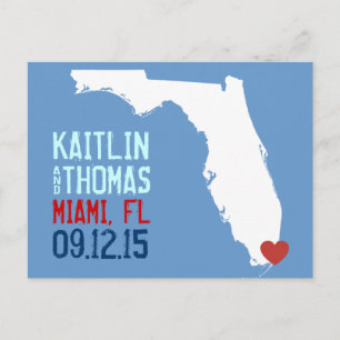 Carte Postale Faire-part Enregistrez la date - Personnalisable - Floride