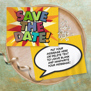 Carte Postale Faire-part ENREGISTREZ LA DATE Votre Message Bulle De Discour