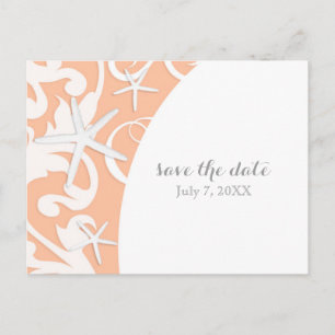 Carte Postale Faire-part Estarfish Blanc Coral Beach Mariage Enregistrer La