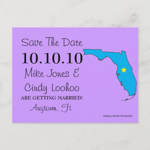 Carte Postale Faire-part État de sauvegarde personnalisable - FLORIDE