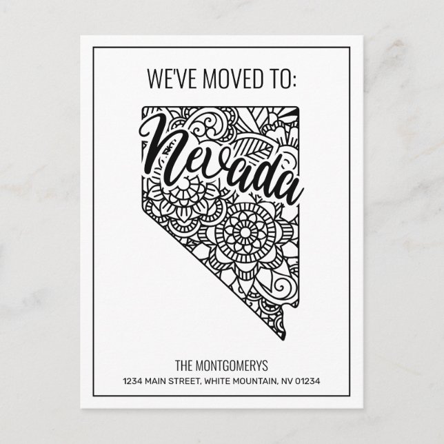 Carte Postale Faire-part État floral de Mandala Nevada (Devant)