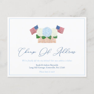 Carte Postale Faire-part Été Hydrangeas USA Indicateurs Changement D'Adress